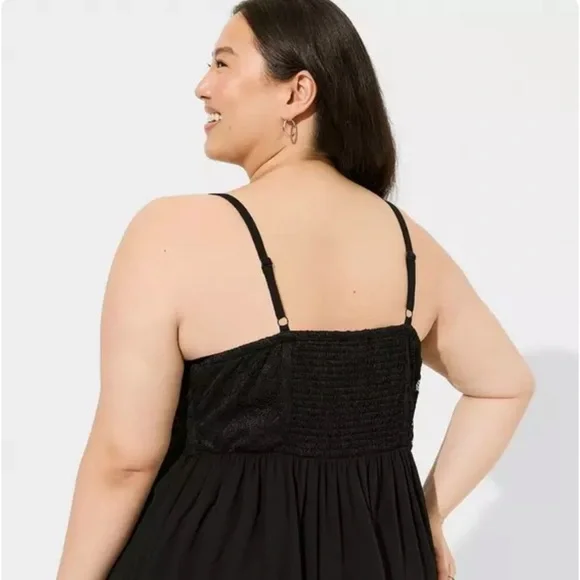 Torrid Babydoll Tank Top Black Lace size 1 - Picture 6 of 6